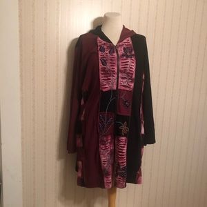 Windhorse long zip up light jacket with hood